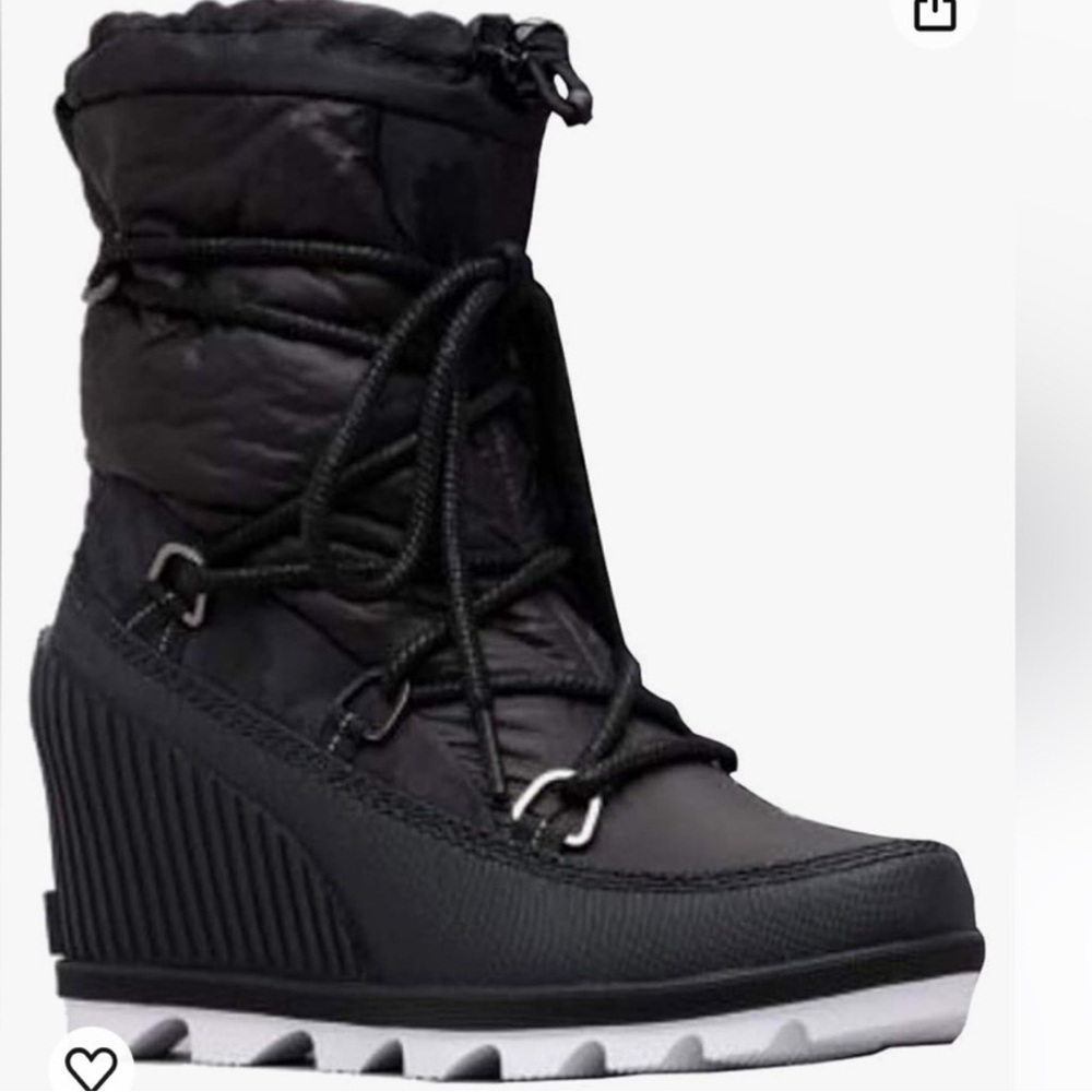 NWT SOREL Black Wedge Winter Boots size 7.5 but good also for 7